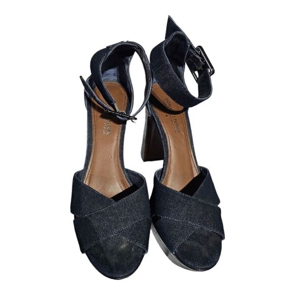 DONALD J PLINER Denim Platform Sandals Heels - Size 10 - Picture 2 of 8